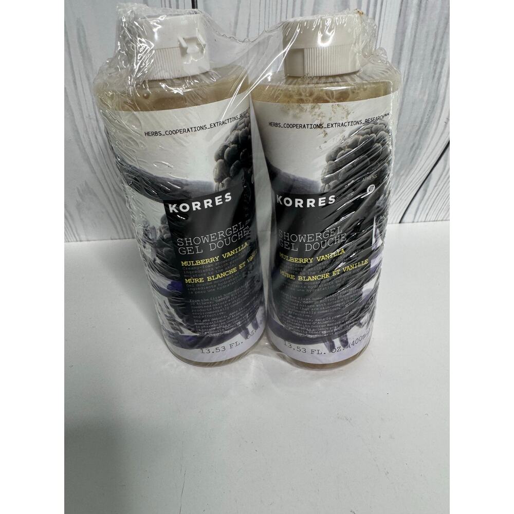 KORRES Shower Gel Body Wash MULBERRY VANILLA 13.53 oz Twin Pack Sealed